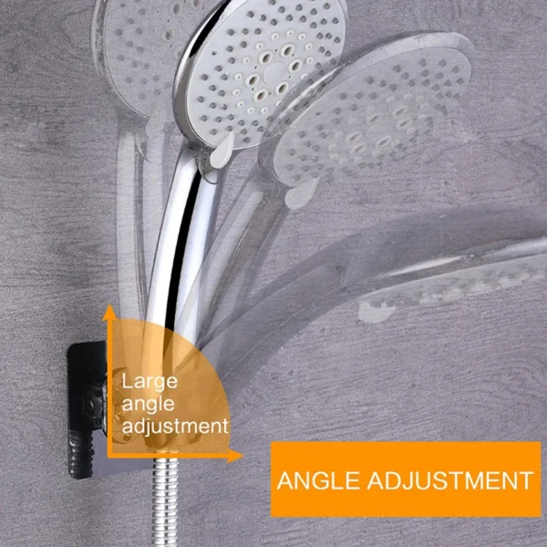 Shower Head Holder Self-adhesive Handheld Drill-free Adjustable Showerhead Rack Punch-free Chrome Bathroom Wall Mount Bracket - Image 2
