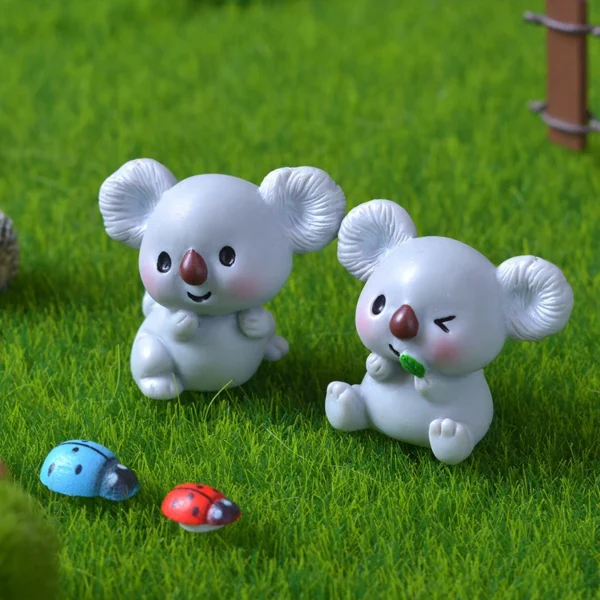 Figurines Miniatures Cute Cartoon Koala Animal Micro Landscape Ornaments For Home Decorations Room Decor DIY Desktop Accessories - Image 4