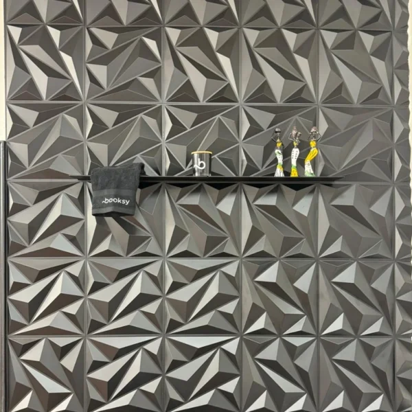 50/100pcs Diamond Design Decorated 3D Wallpanel, 30cmx30cm Matte White/Black, Diy Home Decoration Wallboard For Living Room - Image 5