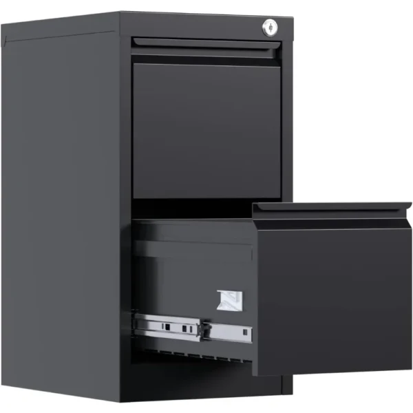 18 Deep 2 Drawer File Cabinet, Metal Vertical File Storage Cabinet with Lock, Office Home Steel File Cabinet - Image 2