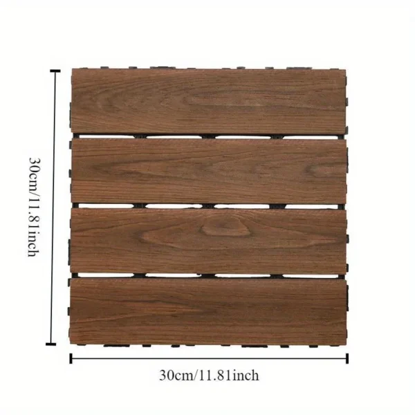 Interlocking Solid Wood Floor Tiles for Balconies and Terraces - Spliceable Wood Flooring for Home Decor and Decoration - Image 6