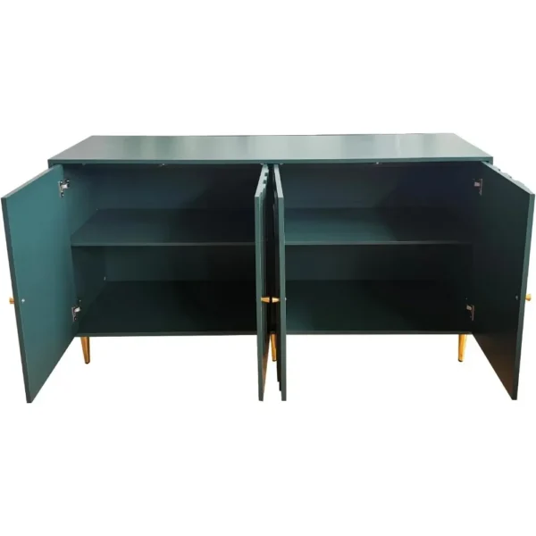 60" Modern Sideboard Buffet Accent Cabinet with Storage Wood Credenzas for Living Room Home Bar, 4 Doors & Adjustable Shelves - Image 6