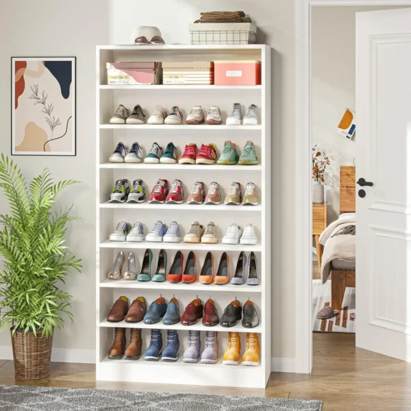 Shoe Cabinet, 9 Tiers 40-45 Pairs Heavy Duty Wood Freestanding Shoe Storage Cabinet, 70.8'' Tall Shoe Cabinet - Image 5