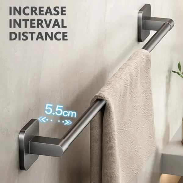 Non perforated suction cup wall mounted towel rack, bathroom storage rack, bathroom horizontal bar towel rack - Image 6