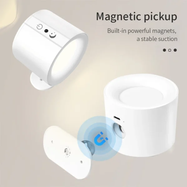 LED Wall Sconces Light Touch Control Double Head Wall Lamp 360 Rotatable 3Colors Wall Lights Wireless Night Lights For Bedroom - Image 3