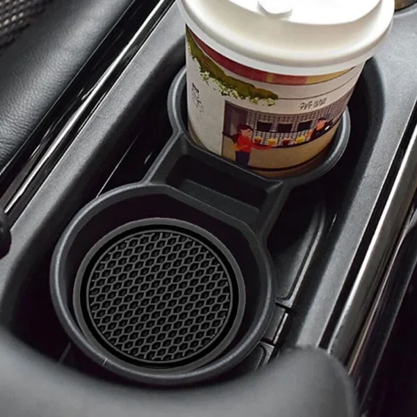 2pcs Car Cup Holder Anti-Slip Coasters Premium PVC Car Coasters Universal Fits Perfectly For Most Cup Car Interior Accessories - Image 2