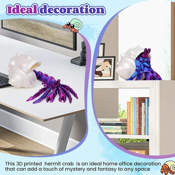 3D Printing Toys Hermit Crab Joint Movable Model Novelty Adult Toy Anti-stress Figurine Miniature Desk Accessories Birthday - Image 4