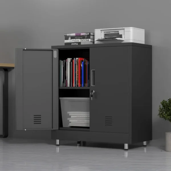 Lock and Adjustable Shelf,Small Lockable Side Panel Buffet Cabinet Suitable for Home Office Corridor Entrance Living Room - Image 3
