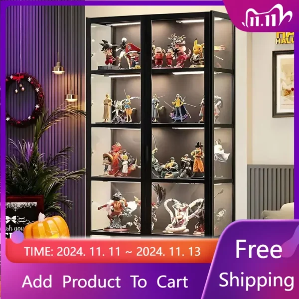 Curio Display Cabinet,5-Tier Tall Bookcase with Adjustable Shelves,Collectibles Toy Organizers Rack&Display Shelf,Kids Bookshelf