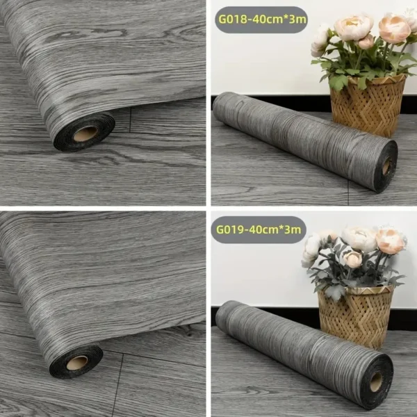 Gray wood grain self-adhesive vinyl flooring - 1.4mm thick, easy to decorate self-adhesive wall and floor tiles for living room, - Image 6