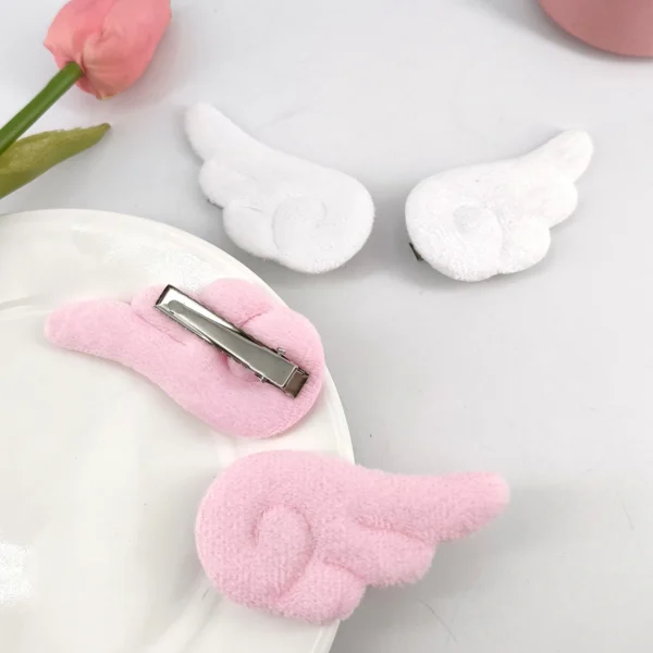 2Pcs 5cm Angel Wings Super Cute Angel Wing Plush Hairpin Girl Hair Clip Accessories Barrettes Hairgrip Headdress Headwear - Image 3