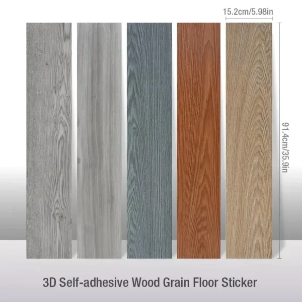 NEW Self Adhesive PVC Wood Grain Floor Waterproof and Wear-resistant Balcony, Bathroom, Household Kitchen Floor Tiles 91X15CM - Image 2