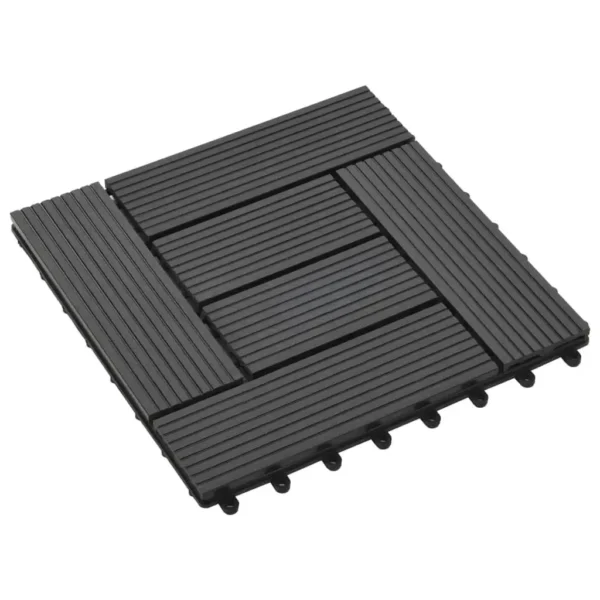 11 PCS WPC Decking Tiles 11.8x11.8 Black - Perfect for 1 sqm Outdoor Flooring - Image 4