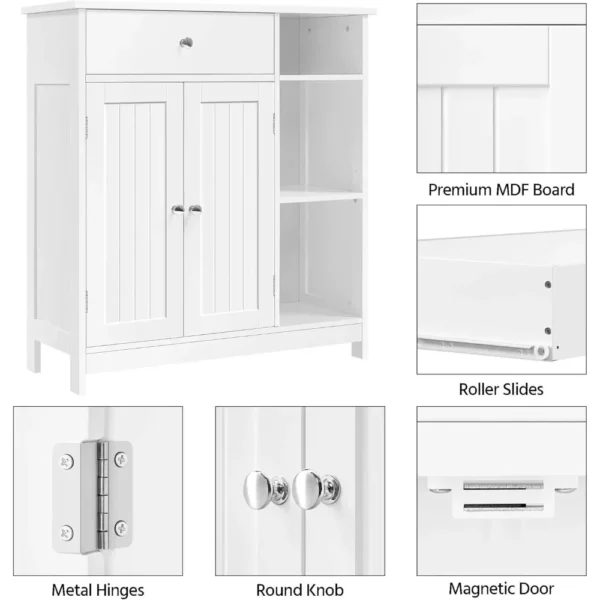 bathroom storage cabinet,Bathroom Floor Cabinet, Kitchen Freestanding Storage Organizer, Large Side Cabinet with Doors, Drawer - Image 2