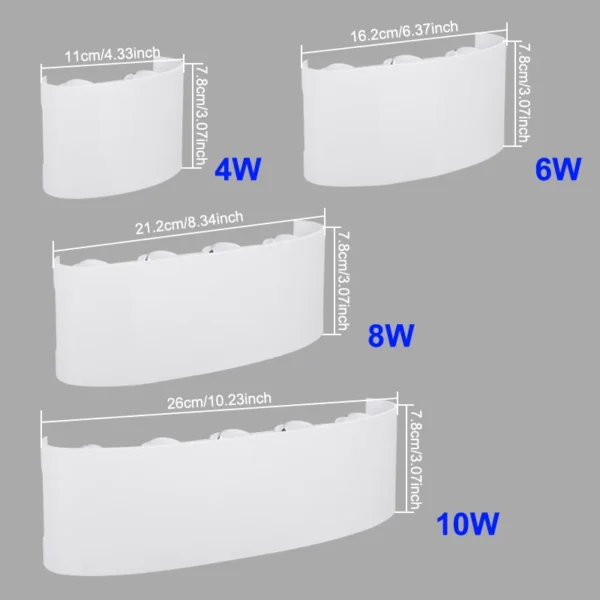 LED Wall Light Waterproof IP65 Outdoor Wall Lamp Garden Porch Light Decor Garden Yard Bathroom Bedroom Living Room AC85-265V - Image 11