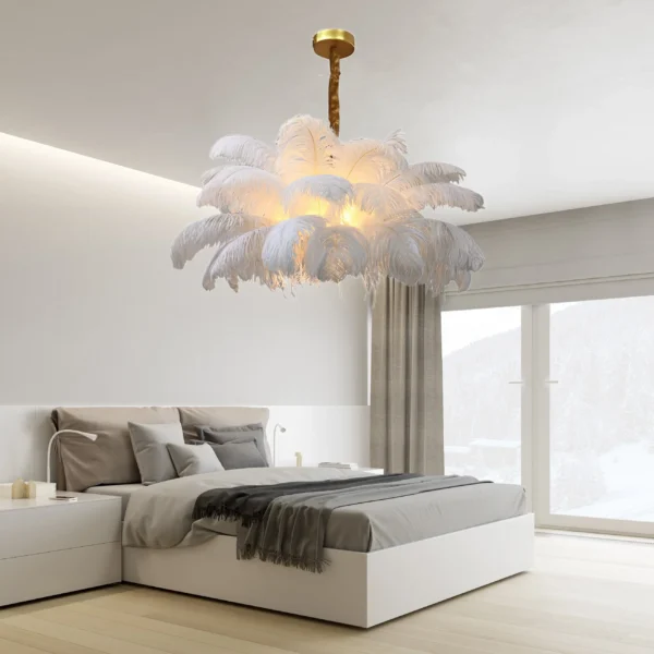 Feather Chandelier Ceiling Lamp LED Pendant Light Nordic Home Decor Lustre Modern Chandelier Pendant Light for Living Room - Image 9