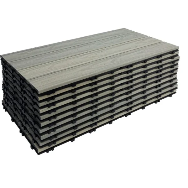 Patio Deck Tiles,DIY Interlocking Decking Tiles, Floor Tile,Water Resistant Indoor Outdoor (10PCs, 12‘x’24‘ ) - Image 2