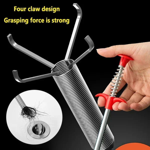 160cm Snake Spring Tube Unblocker Tool Drain Pipe Dredging Cleaning Hooks Bendable Kitchen Bathroom Sewer Fetcher Dredge Clip - Image 2