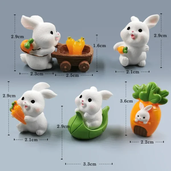 2024 Hot Easter Cute Rabbit Figurine Diy Landscape Home Kawaii Room Decor Miniature Fairy Garden Decoration Accessories Modern - Image 12