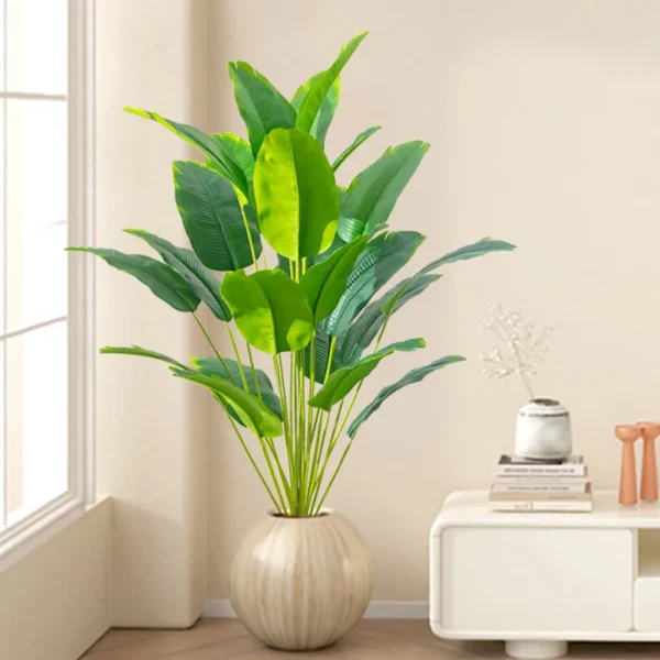 1pc Artificial Plants Large Tropical Palm Tree Fake Banana Plants Leaves Real Touch Plastic Monstera For Home Garden Party Decor - Image 5