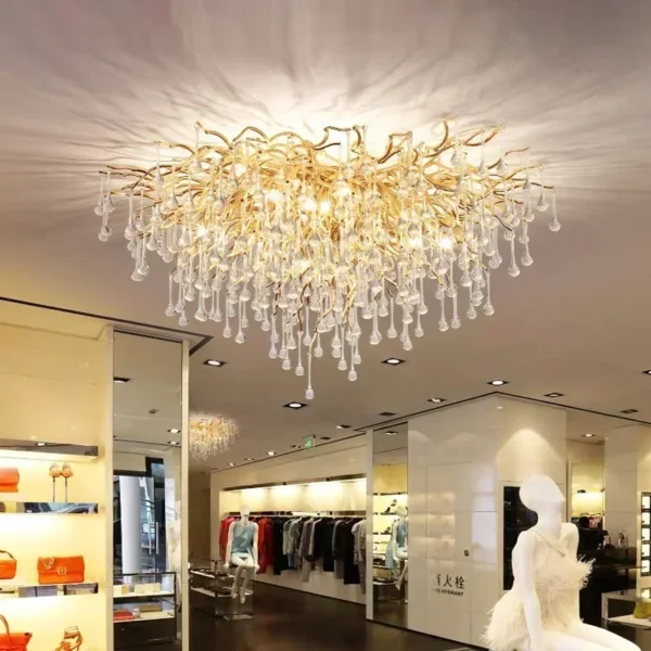 Ceiling light chandelier modern hotel bedroom dining room living room home interior glossy Led gold luxury chandelier - Image 3