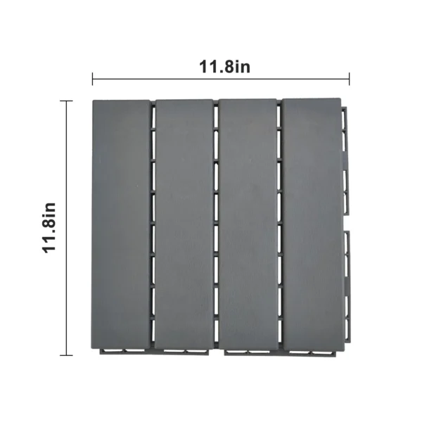 Plastic Interlocking Deck Tiles, 27 Pack, 11.8"x11.8" Waterproof Flooring Tiles for Indoor and Outdoor - Image 3
