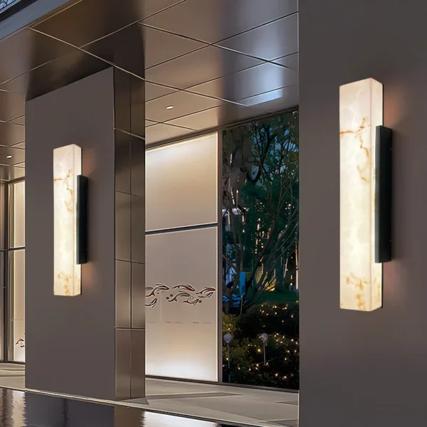 Modern Minimalist Outdoor Waterproof IP65 Lmitated Marble LED Wall Light AC85~265V Stainless Steel Porch Lamp For Street Adorn - Image 5