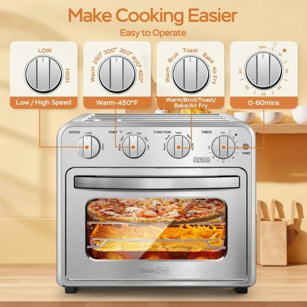 Air Fryer Toaster Oven, 4 Slice Toaster Airfryer Countertop Oven, Electric Hot Oven - Image 3