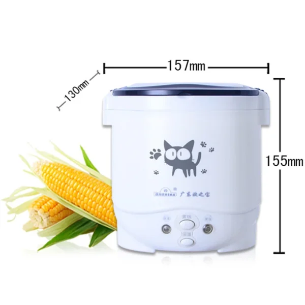Electric Mini Rice Cooker Portable MultiCooker Household Rice Cookers 12V 24V 220V Pot Cooking Machine Pans For Car Truck Home - Image 5