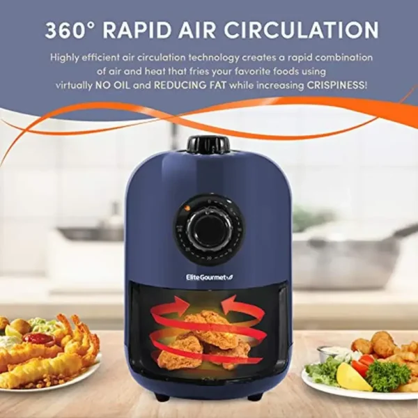 Electric Air Fryer 1.1 Qt. Oil-Less Healthy Cooker Timer & Temperature Controls 1000W Compact Space Saving - Image 6
