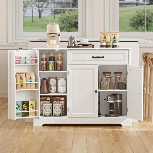 Kitchen Storage Cabinet with Doors and Shelves Coffee Bar Cabinet with Storage Sideboard Buffet Cabinet with Drawer