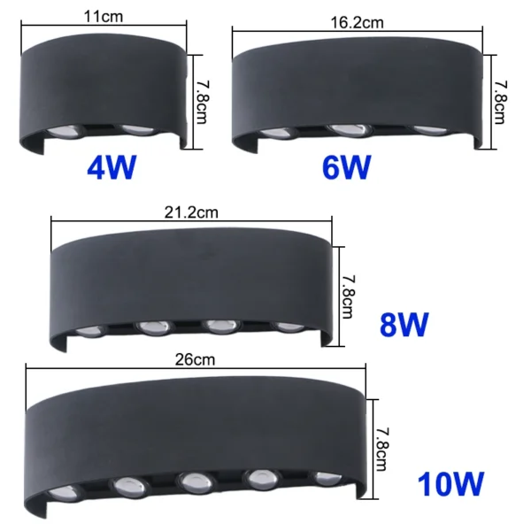 LED Wall Light Waterproof IP65 Outdoor Wall Lamp Garden Porch Light Decor Garden Yard Bathroom Bedroom Living Room AC85-265V - Image 9