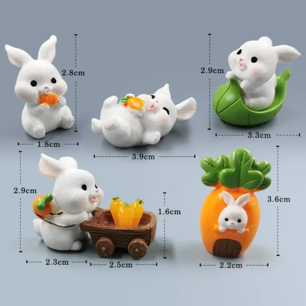 2024 Hot Easter Cute Rabbit Figurine Diy Landscape Home Kawaii Room Decor Miniature Fairy Garden Decoration Accessories Modern - Image 8
