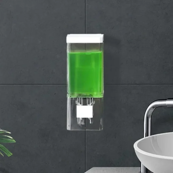 Non-punching Manual Press Soap Dispenser Wall Hanging Traceless Paste Disinfectant Bottle Bathroom Transparent Soap Dispenser - Image 3