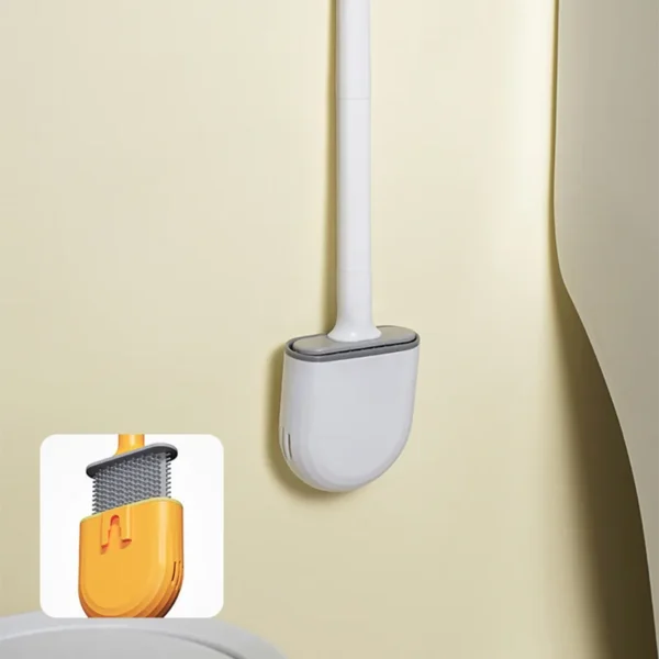 Silicone Toilet Brush Wall-Mounted Soft Bristles Brushes Set Wash Toilet Wc Accessories Holder Cleaning Bathroom Accessories