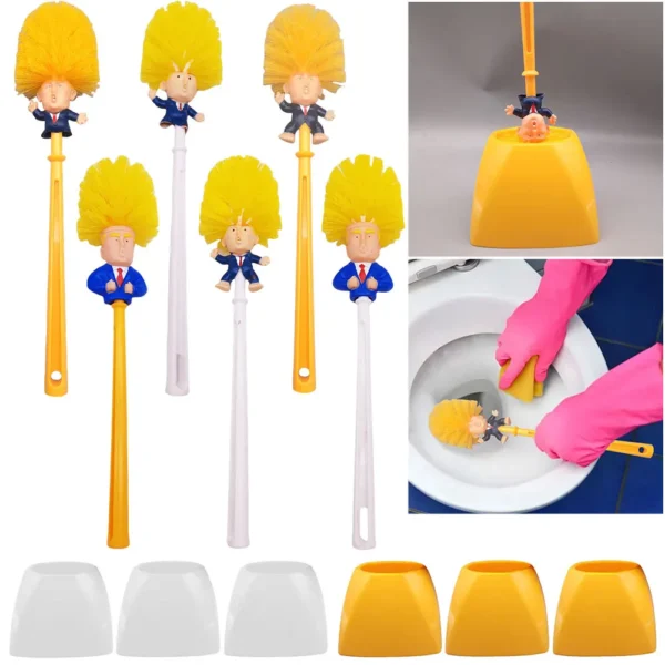 Donald Trump Bathroom Cleaning Brush Funny Trump Toilet Cleaning Brush Novelty Gifts Toilet Bowl Brush Bathroom Cleaning Tools - Image 3