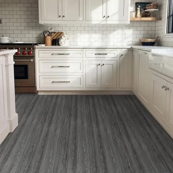 Gray wood grain self-adhesive vinyl flooring - 1.4mm thick, easy to decorate self-adhesive wall and floor tiles for living room, - Image 5