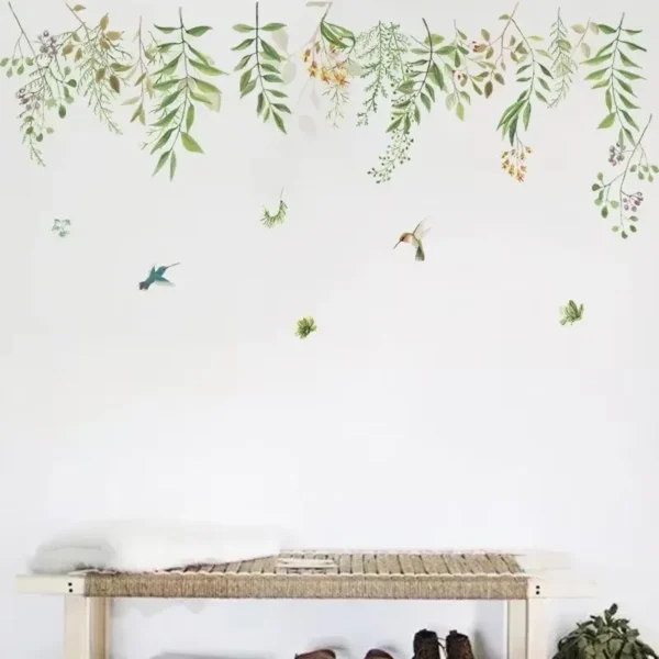 Tropical Leaves Flowers Wall Stickers Plants Mural Bedroom Living Room Decoration Art Decals Wall Paper Home Decoration Stickers - Image 6