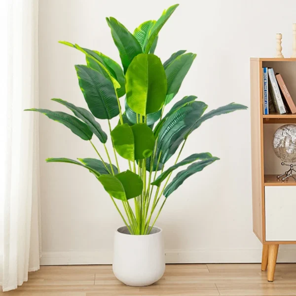 1pc Artificial Plants Large Tropical Palm Tree Fake Banana Plants Leaves Real Touch Plastic Monstera For Home Garden Party Decor - Image 3
