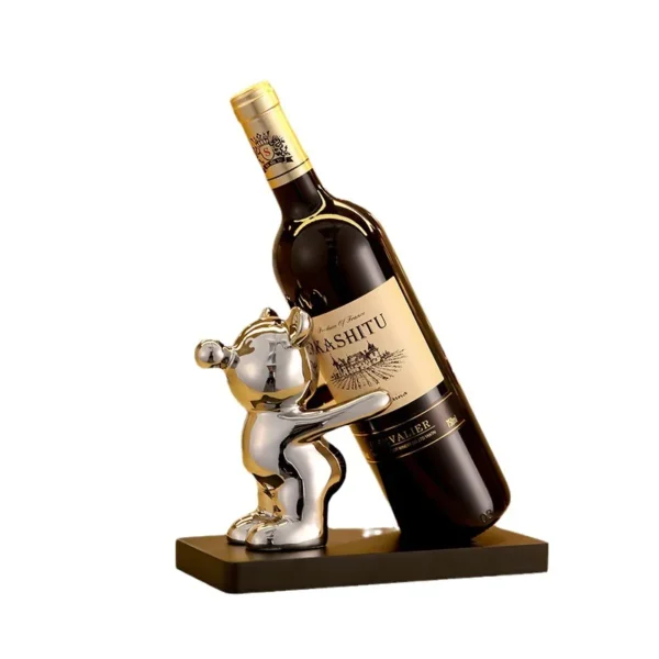 2024 New Red Wine Rack Home Decor Ceramics Bear Home Accessories Ornaments Light Luxury High-end Living Room Decoration - Image 5