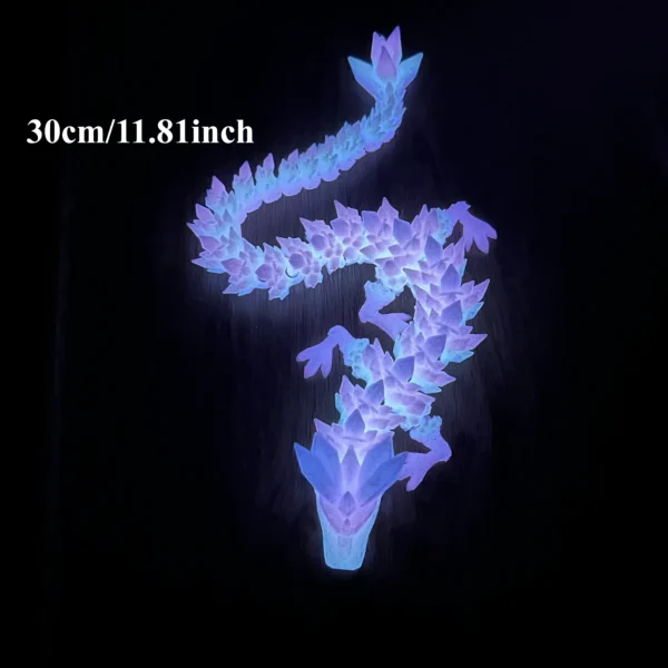 Luminous 3D Printed Divine Dragon Decor Toy Multi-Jointed Movable Articulated Dragon Toy for Home Car Tabletop Ornament Gift - Image 3