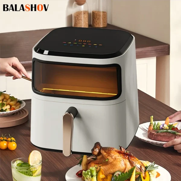 6.5L Electric Air Fryer Oil-free Automatic Household Kitchen 360°Baking Convection Air Fryer Oven Deep Fryer without Oil