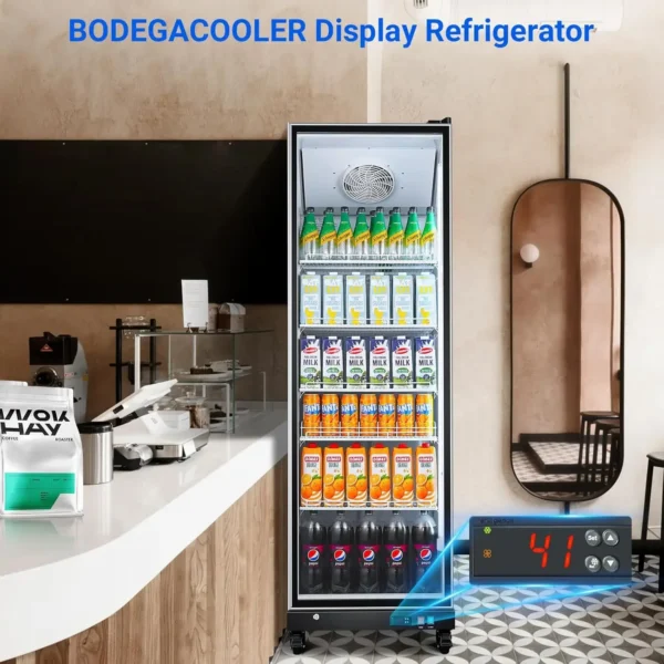 Commercial Merchandiser Refrigerator,18.1Cu.Ft Glass Door Commercial Display Refrigerator,Upright Beverage Display Bar Cooler wi - Image 3