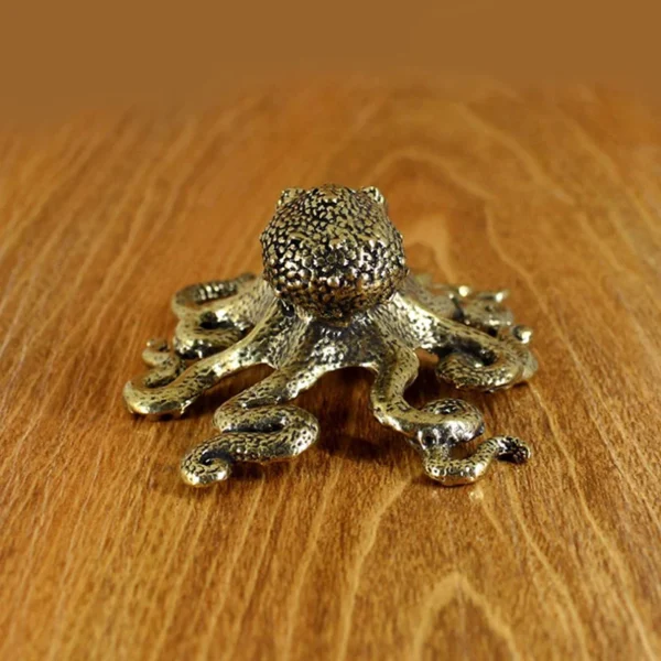Antique Octopus Home Decoration Brass Copper Animal Figurines Miniatures Desk Ornament Accessories Creative Table Craft - Image 7
