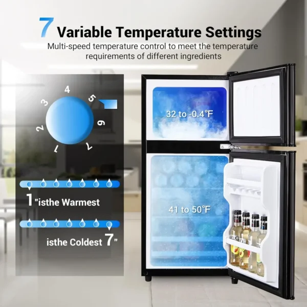 Mini Fridge, 4.0 Cu.Ft Apartment Refrigerator with Freezer, dorm fridges for Apartment, Office, Kitchen, Dorm, Compact Refrigera - Image 3