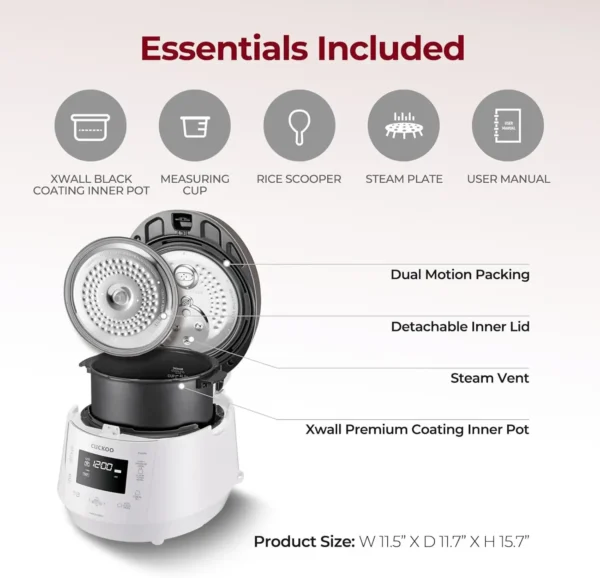 Pressure Cooker Warmer – 12 built-in programs, Glutinous Mixed, Brown, rice - Image 2