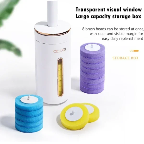Disposable Toilet Brush Wall-Mounted Cleaning Tool for Bathroom Replacement Brush Head Toilet Cleaning Brush Set Wc Accessories - Image 2