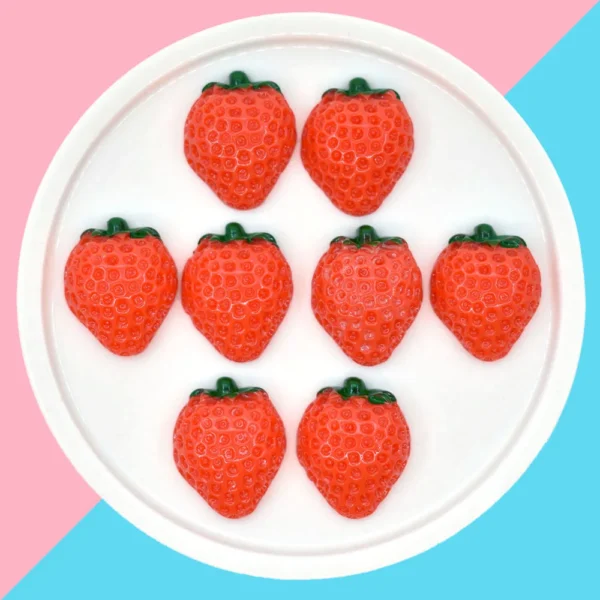 10pcs Simulation Fruit Strawberry Miniature Food Art Cabochons Flatbacks Decoden Charms Craft Supplies Kawaii Accessories