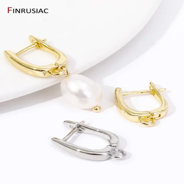 DIY Women Earrings Making Supplies 18K Gold Plated Brass Smooth Earwire Fasteners Earring Hooks Clasp Making Accessories - Image 6