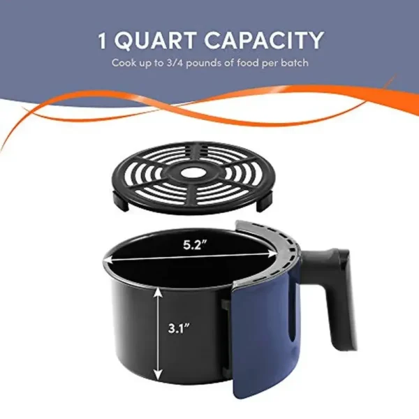 Electric Air Fryer 1.1 Qt. Oil-Less Healthy Cooker Timer & Temperature Controls 1000W Compact Space Saving - Image 3